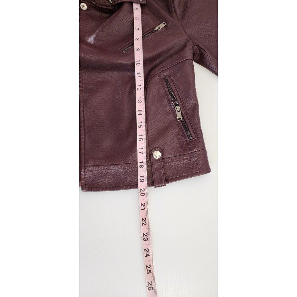 Shein Maroon Biker Style Crop Faux Leather Women's Jacket in Small - Picture 6 of 8